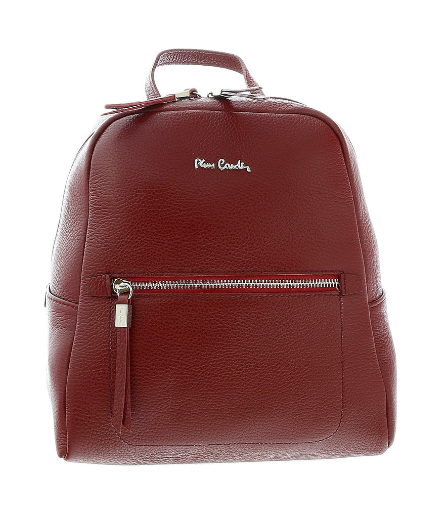 Pierre Cardin Burgundy  Leather Classic Medium Fashion Backpack