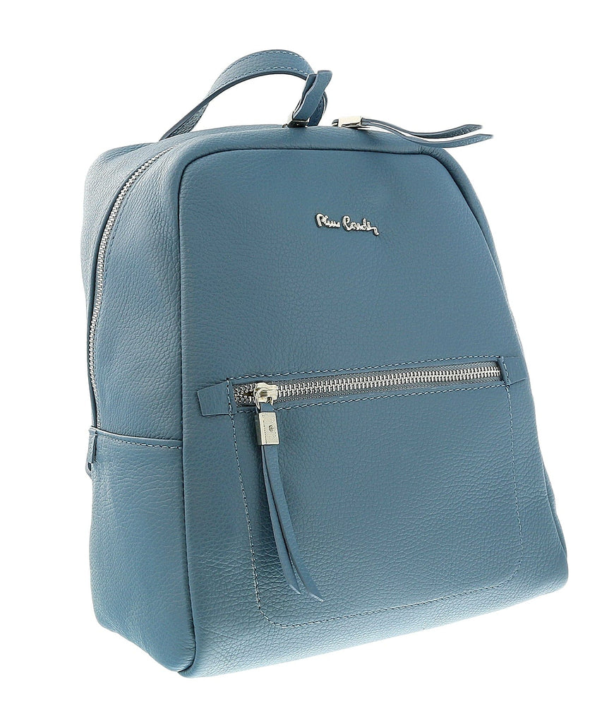 Pierre Cardin Blue Leather Classic Medium Fashion Backpack