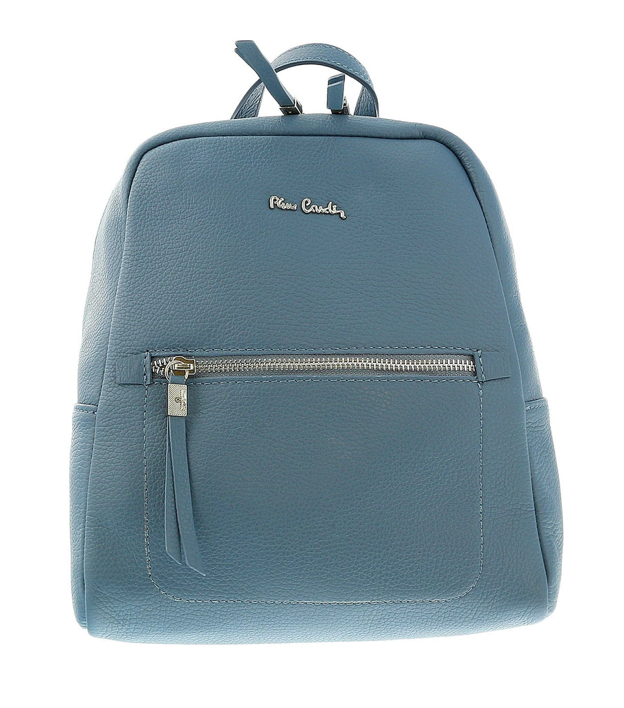 Pierre Cardin Blue Leather Classic Medium Fashion Backpack