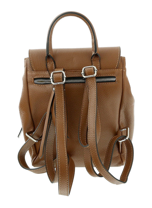 Pierre Cardin Brown Leather Small Fashion Backpack
