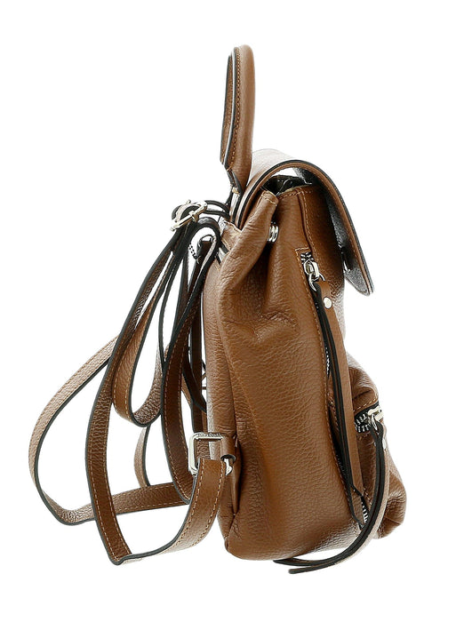 Pierre Cardin Brown Leather Small Fashion Backpack