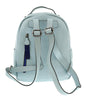 Pierre Cardin Light Blue Leather Classic Medium Double Zip Fashion Backpack