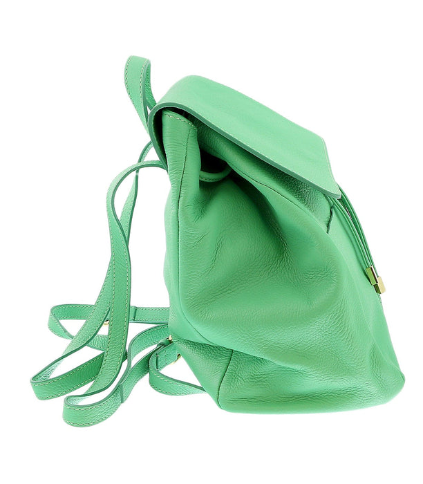 Pierre Cardin Green Leather Classic Medium Fashion Backpack