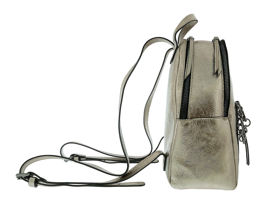 Pierre Cardin Bronze Leather Metallic Large Fashion Backpack