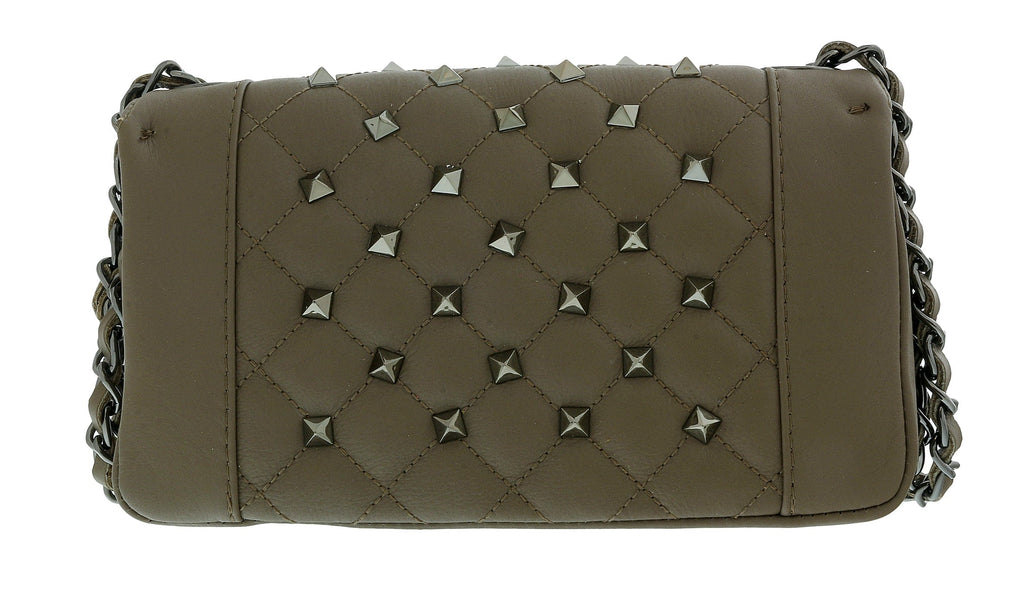 Damaged/Store Return Pierre Cardin Bone Leather Quilted Riveted Shoulder Bag