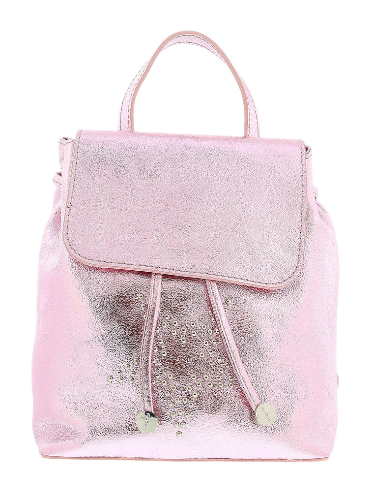 Pierre Cardin Pink Leather Metallic Star Studded Medium Fashion Backpack