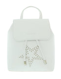 Pierre Cardin White Leather Star Studded Medium Fashion Backpack