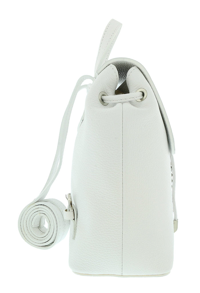 Pierre Cardin White Leather Star Studded Medium Fashion Backpack