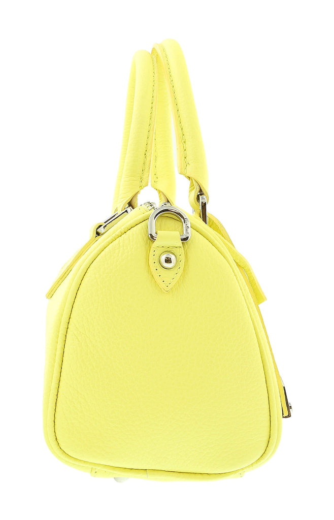 Pierre Cardin Bright Yellow Leather Star Studded Medium Fashion Satchel Bag