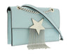 Pierre Cardin Small Light Blue Leather Structured Star Shoulder Bag