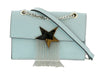 Pierre Cardin Small Light Blue Leather Structured Star Shoulder Bag