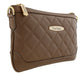 Pierre Cardin Dark Taupe Leather Quilted Crossbody Bag