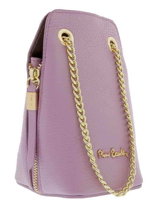 Pierre Cardin Lilac Leather Curved Structured Chain Crossbody Bag