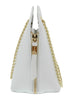 Pierre Cardin White Leather Curved Structured Chain Crossbody Bag