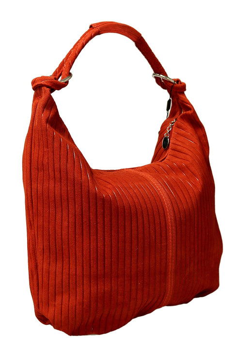 Pierre Cardin Red Leather Large Hobo Relaxed Suede Shoulder Bag