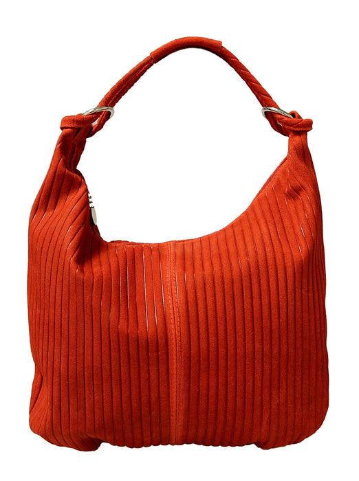 Pierre Cardin Red Leather Large Hobo Relaxed Suede Shoulder Bag