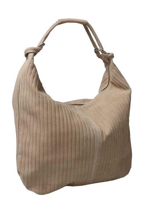 Pierre Cardin Beige Leather Large Hobo Relaxed Suede Shoulder Bag