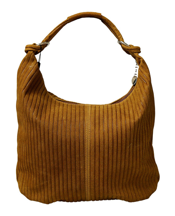 Pierre Cardin Brown Leather Large Hobo Relaxed Suede Shoulder Bag