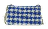 Pierre Cardin Blue Tweed Cotton Small Shoulder Bag