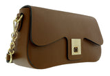 Pierre Cardin Brown Leather Medium Structured Logo Shoulder Bag