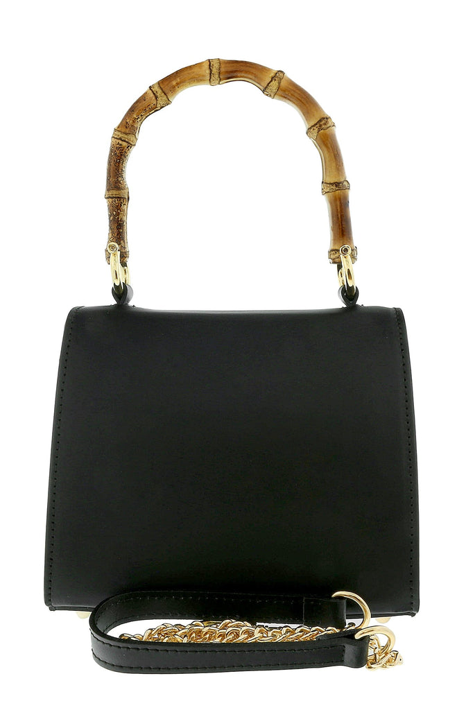 Pierre Cardin Black Leather Small Vintage Structured Satchel Bag