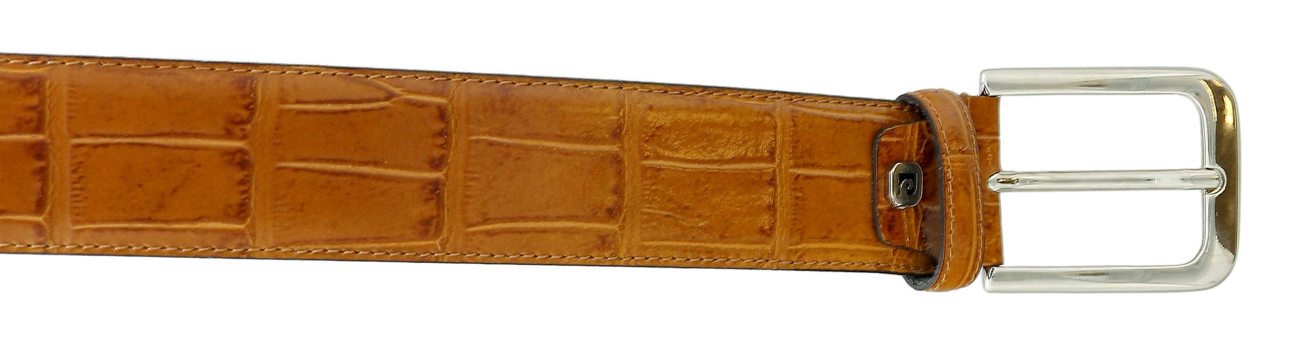 Pierre Cardin Shiny Brown  Embossed Classic Buckle Adjustable Belt Adjustable Mens Belt-