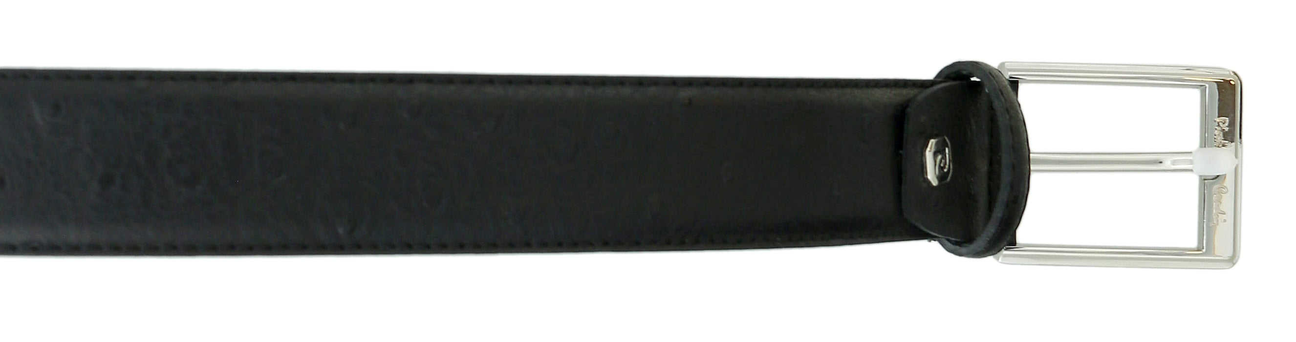 Pierre Cardin Black Embossed Classic D-Ring  Adjustable Buckle Belt Adjustable Mens Belt-