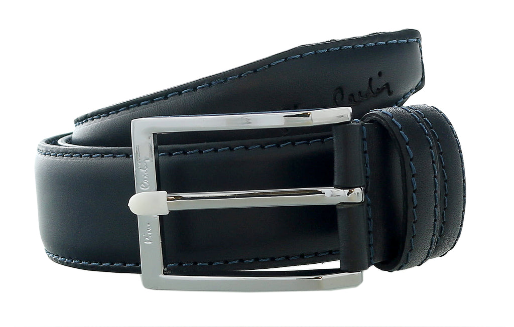 Pierre Cardin Navy Blue Smooth Classic D-Ring Adjustable Belt Adjustable Mens Belt-32