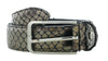 Pierre Cardin Metallic Grey Python Embossed Classic D-Ring Adjustable Belt Adjustable Mens Belt-