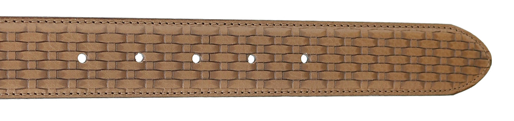 Pierre Cardin Light Brown Weave Textured Classic D-Ring Adjustable Belt Adjustable Mens Belt-