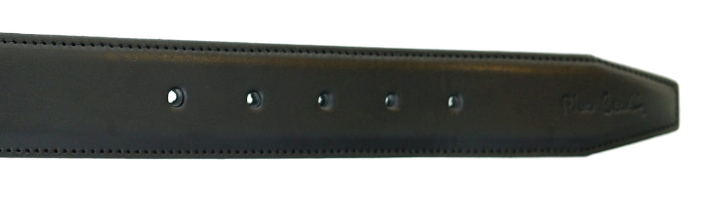 Pierre Cardin Black Smooth Classic Silver D-Ring Adjustable Belt Adjustable Mens Belt-