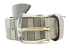 Pierre Cardin Distressed Beige Textured Classic Silver D-Ring Adjustable Belt Adjustable Mens Belt-34