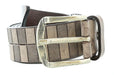 Pierre Cardin Distressed Brown Textured Classic Silver D-Ring Adjustable Belt Adjustable Mens Belt-38