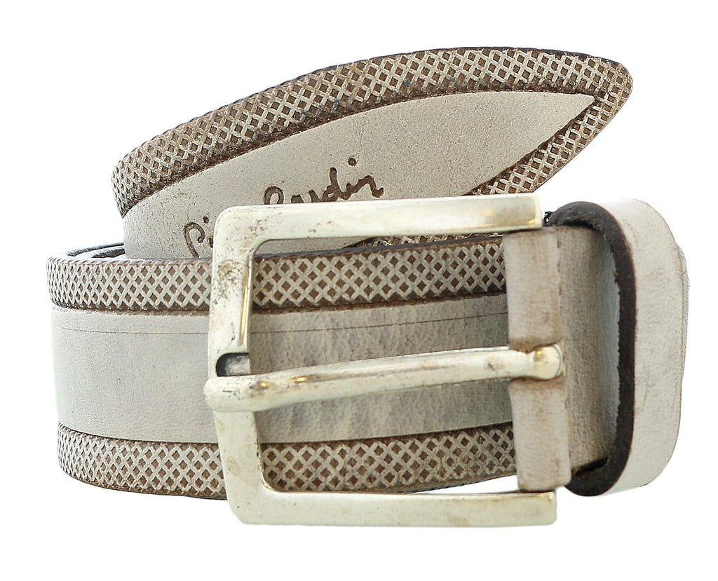 Pierre Cardin Distressed Beige Classic Silver D-Ring Adjustable Belt Adjustable Mens Belt-36