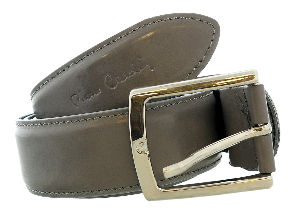 Pierre Cardin Grey Smooth Classic Silver D-Ring Adjustable Belt Adjustable Mens Belt-36