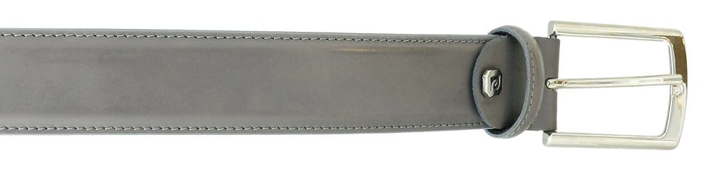Pierre Cardin Grey Smooth Classic Silver D-Ring Adjustable Belt Adjustable Mens Belt-