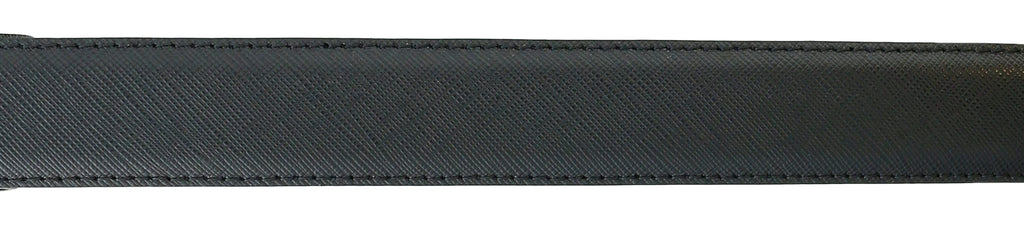Pierre Cardin Black Textured Classic Silver D-Ring Adjustable Belt Adjustable Mens Belt-