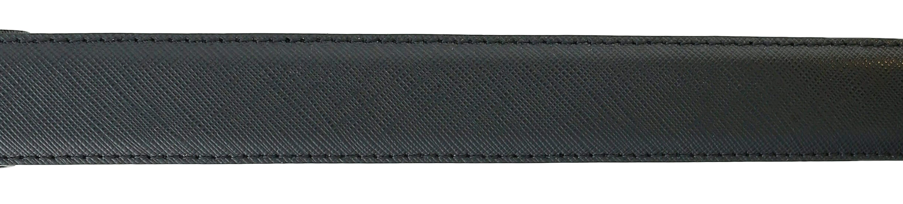 Pierre Cardin Black Textured Classic Silver D-Ring Adjustable Belt Adjustable Mens Belt-