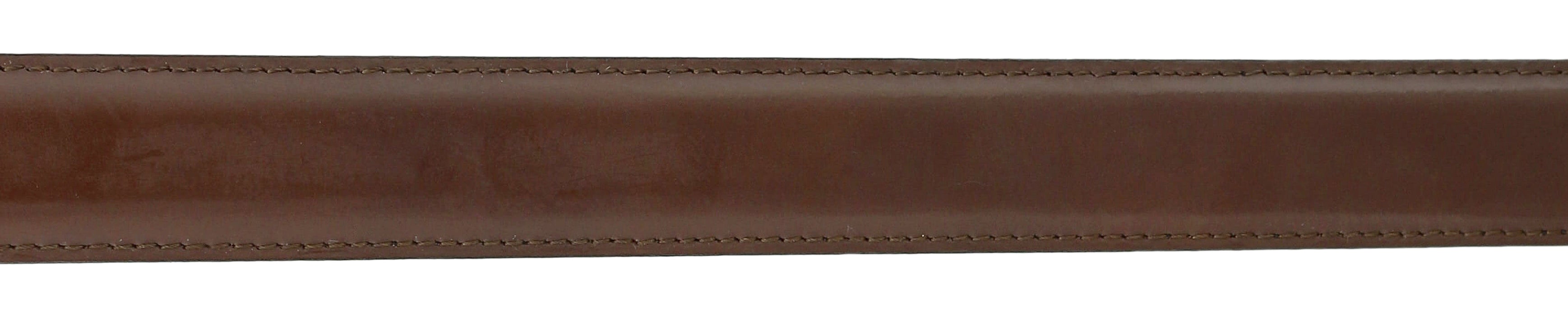 Pierre Cardin Shiny Brown Classic Silver D-Ring Adjustable Belt Adjustable Mens Belt-