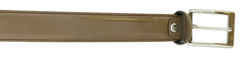 Pierre Cardin Shiny Taupe Classic Silver D-Ring Adjustable Belt Adjustable Mens Belt-