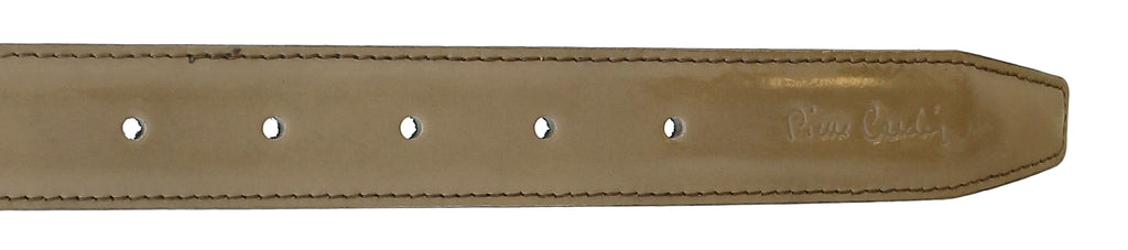 Pierre Cardin Shiny Taupe Classic Silver D-Ring Adjustable Belt Adjustable Mens Belt-