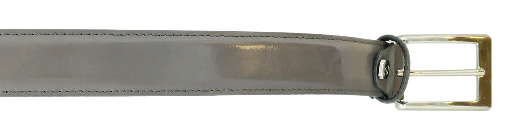 Pierre Cardin Shiny Grey Classic Silver D-Ring Adjustable Belt Adjustable Mens Belt-