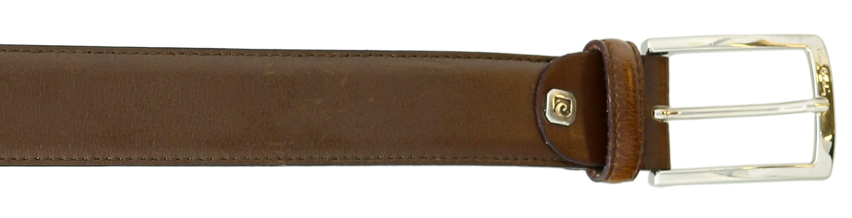 Pierre Cardin Brown Classic Square Silver D-Ring Adjustable Belt Adjustable Mens Belt-46