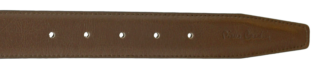 Pierre Cardin Brown Classic Square Silver D-Ring Adjustable Belt Adjustable Mens Belt-