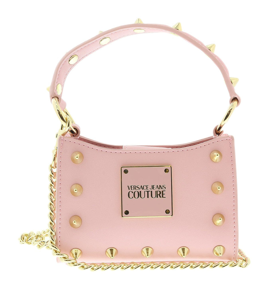 Versace Jeans Couture Pink Signature Structured Mini Crossbody Hobo Bag