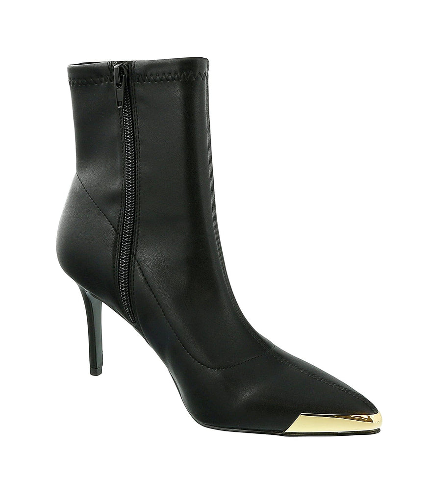 Versace Jeans Couture Black Side Zip Cap Toe Ankle Boot-
