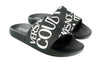 Versace Jeans Couture Black White Signature Embossed Pool Slide-5