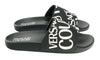 Versace Jeans Couture Black White Signature Embossed Pool Slide-