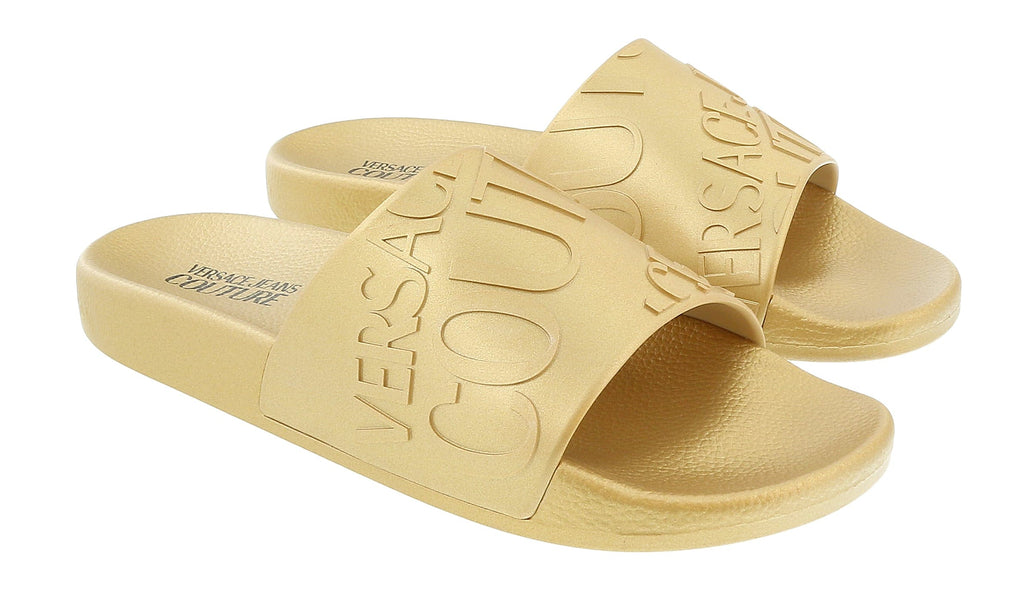 Versace Jeans Couture Gold Signature Embossed  Pool Slide-12