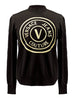 Versace Jeans Couture Black Medallion Logo High Crewneck Knit Sweater-